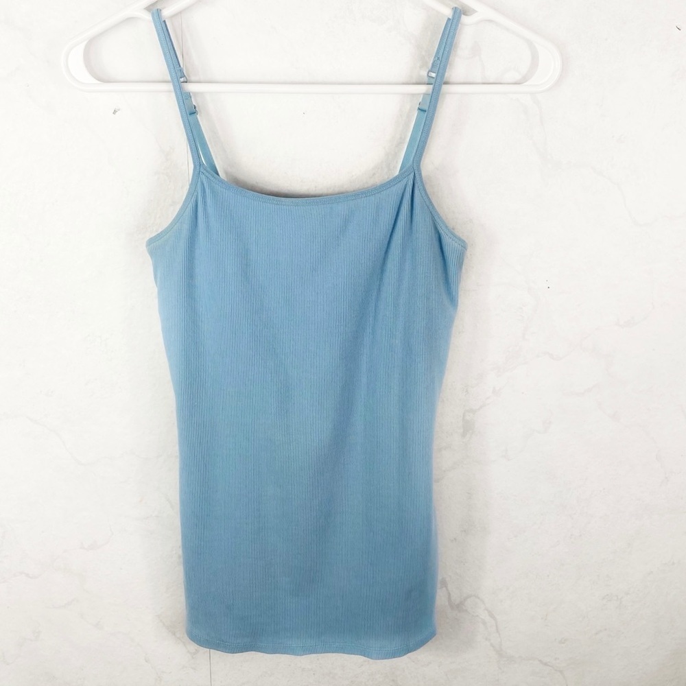 [Express] Blue Ribbed Cami Tank